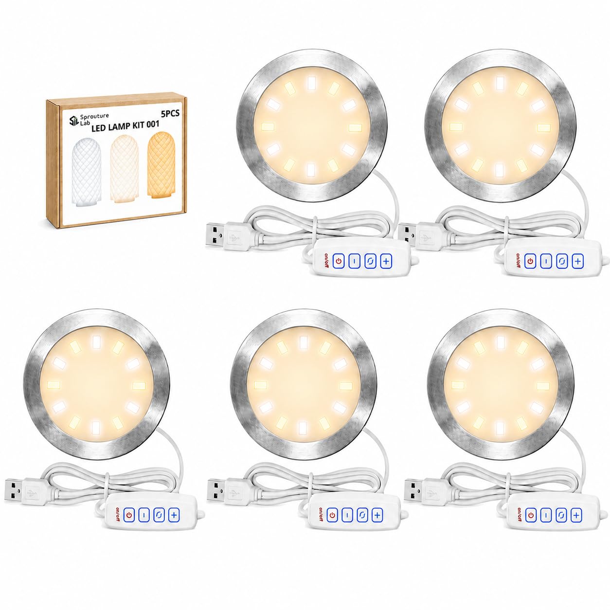 5PCS LED Lamp Kit 001 for Bambu Lab H2D/A1/A1mini/P1S/P1P, Makerworld & Anycubic 3D Print…