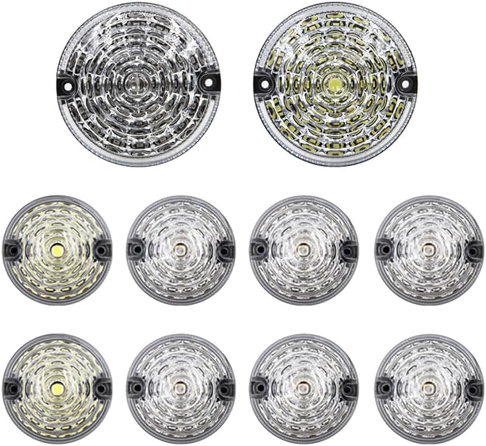 Front/Rear Side Marker Indicator Light Kit Clear Lens, 3-3/4 Inch White Red Light w/Relay, 1990-2016 Compatible with Land Rover Defender, 2-7/8 Inch 4 Amber + 2 Red Light + 2 White Light