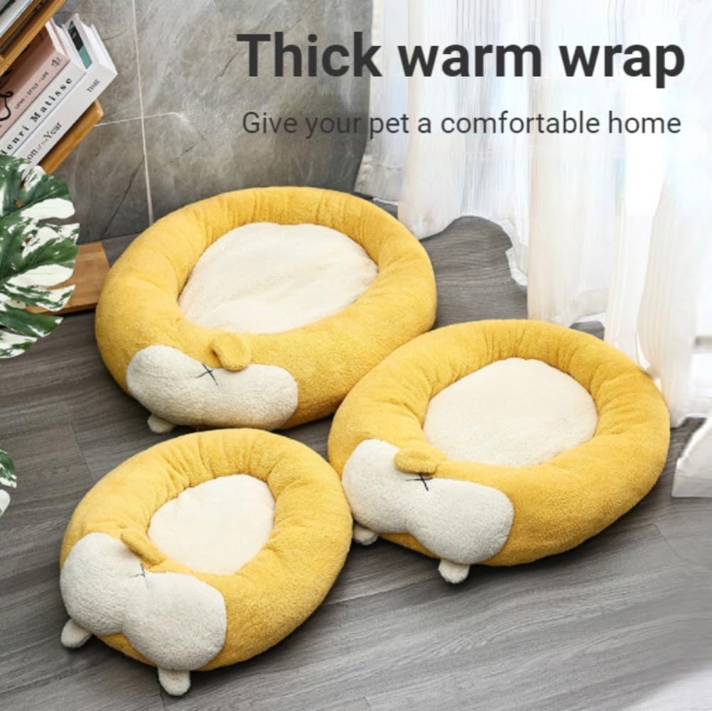 Cat Bed Corgi Butt Shape Cat Dog Bed Cute Autumn and Winter Warm Cat Sofa Bed Thickened Large Space Cat and Dog Pet Sleeping Mat (M)