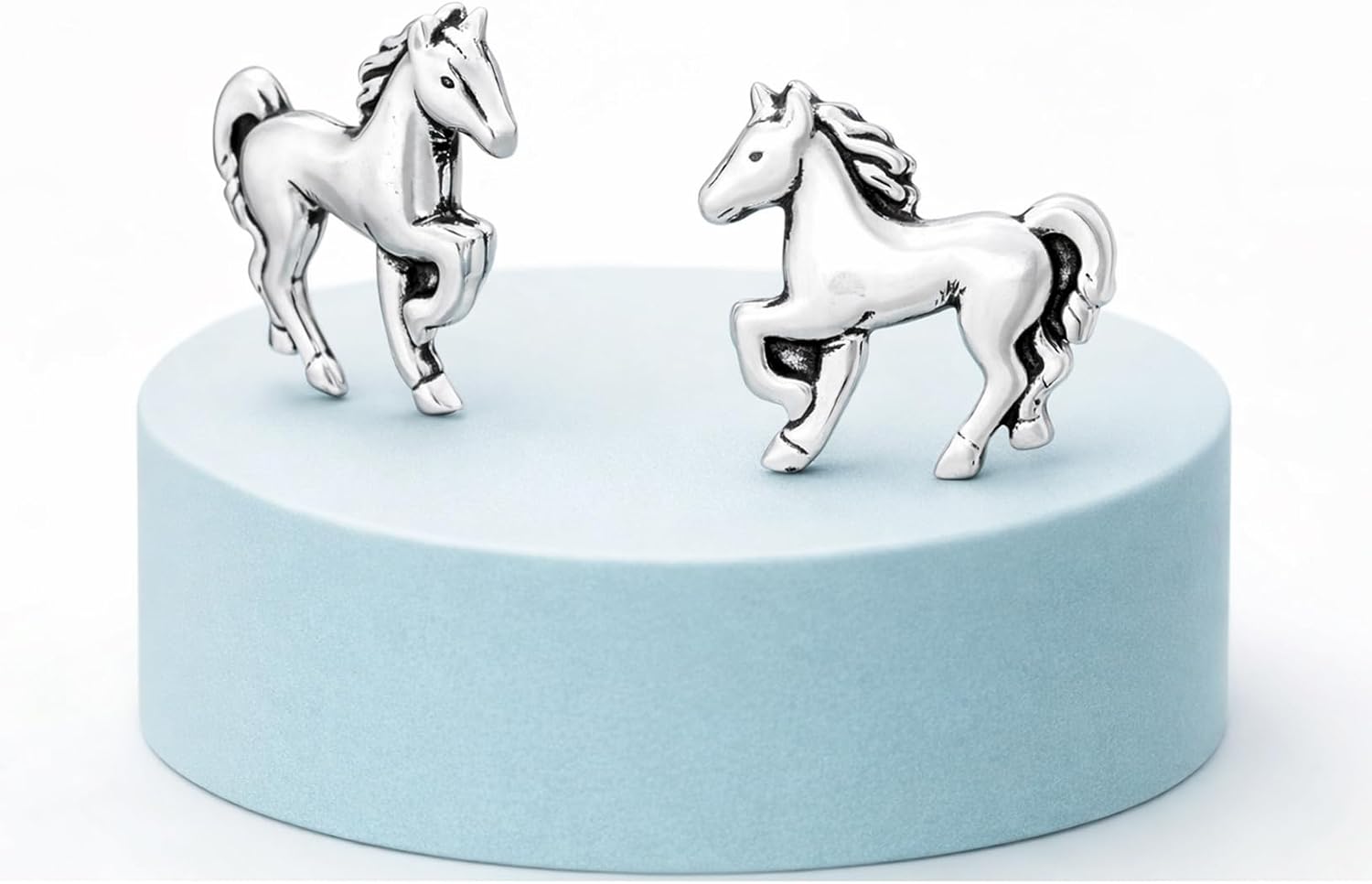 Horse 925 Sterling Silver Stud Earrings Equestrian Animal Theme Very Tiny Ear Stackable Jewelry