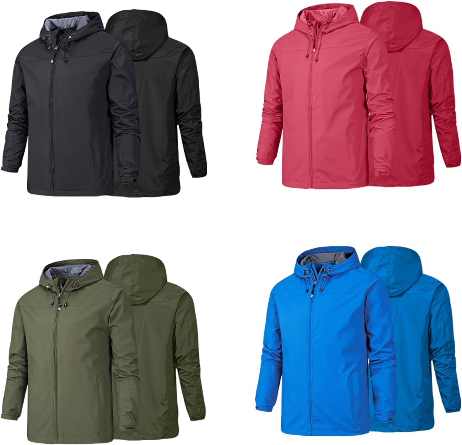 Personalized Men's Windbreaker Jacket Lightweight Water-Resistant Windbreakers for Outdoor Camping Travel