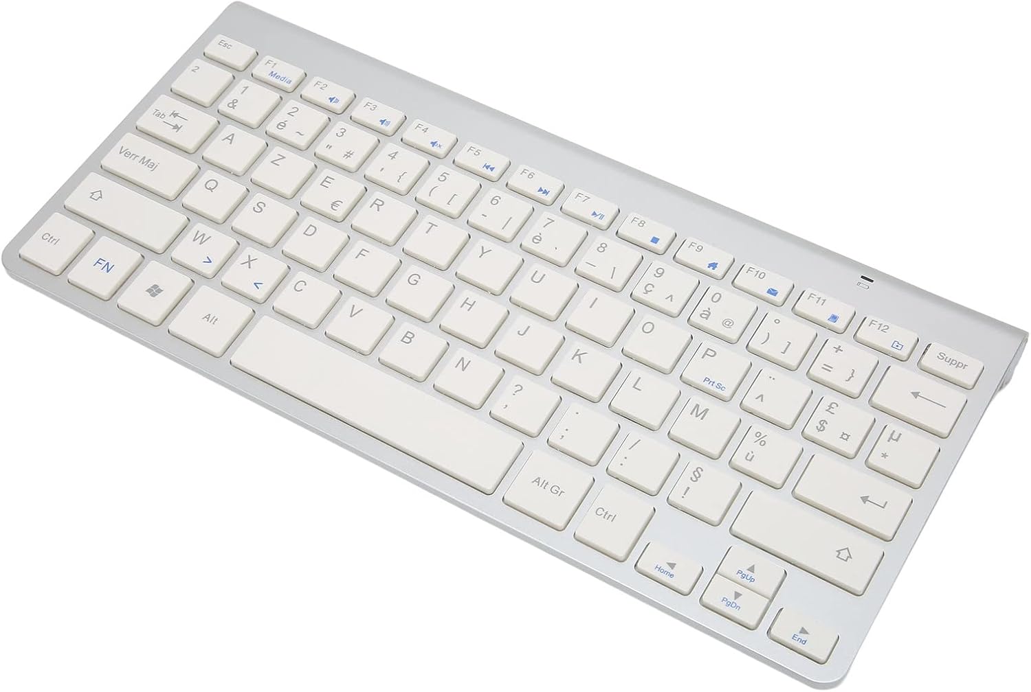 Keyboard Rear View ASHATA Wireless USB-C Keyboard (French-English) Instruction Manual