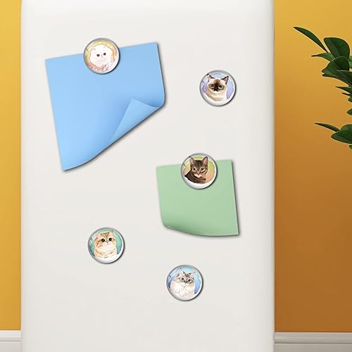 Miniatura 5 de 12 imanes de cristal para nevera, lindos gatos, imanes decorativos para refrigerador, para cocina, oficina, pizarra, gabinete y lavavajillas