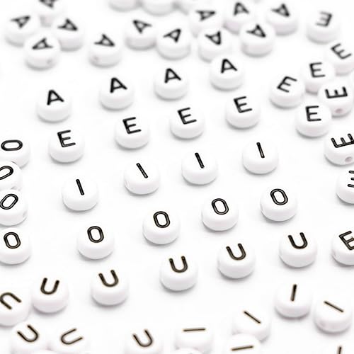 Vista 24 de 500 cuentas acrílicas de letras de 0.236 x 0.157 pulgadas, cuentas del alfabeto para hacer joyas, cuentas de letra C para hacer pulseras, collares