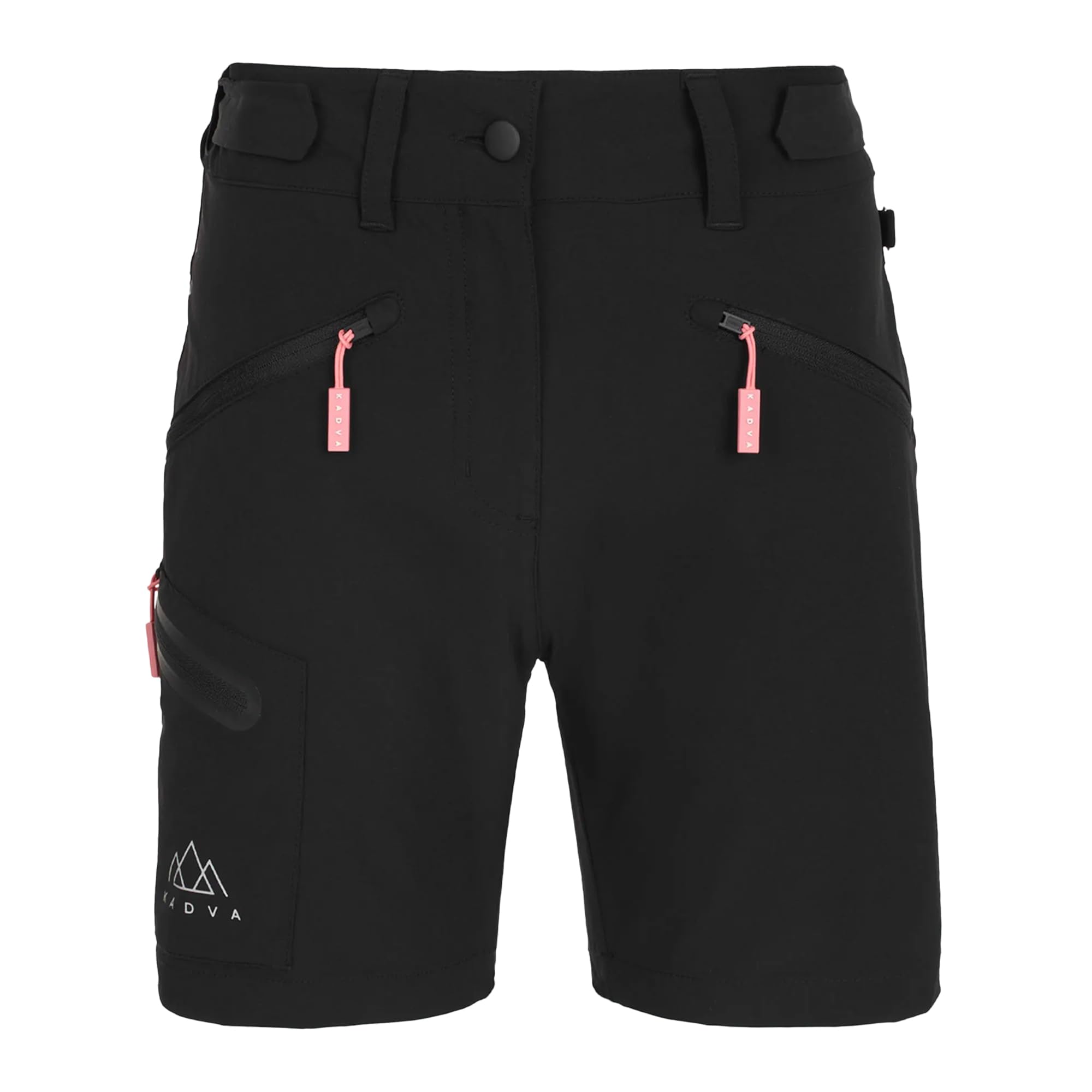 KADVA Reto szorty damskie XS – outdoor, trekking, styl sportowy, oddychające, szybkoschnące, regularny krój, regulowany ściągacz, 4 kieszenie, idealne do wędrówek i na co dzień