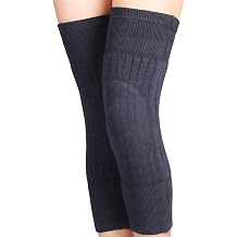 Happyupcity 1Pair Unisex Adults Thicken Woolen Winter Warm Thermal Knee Leg Warmers Sleeve Knee Brace Pads for Dance Yoga Outdoor SportsDark Grey