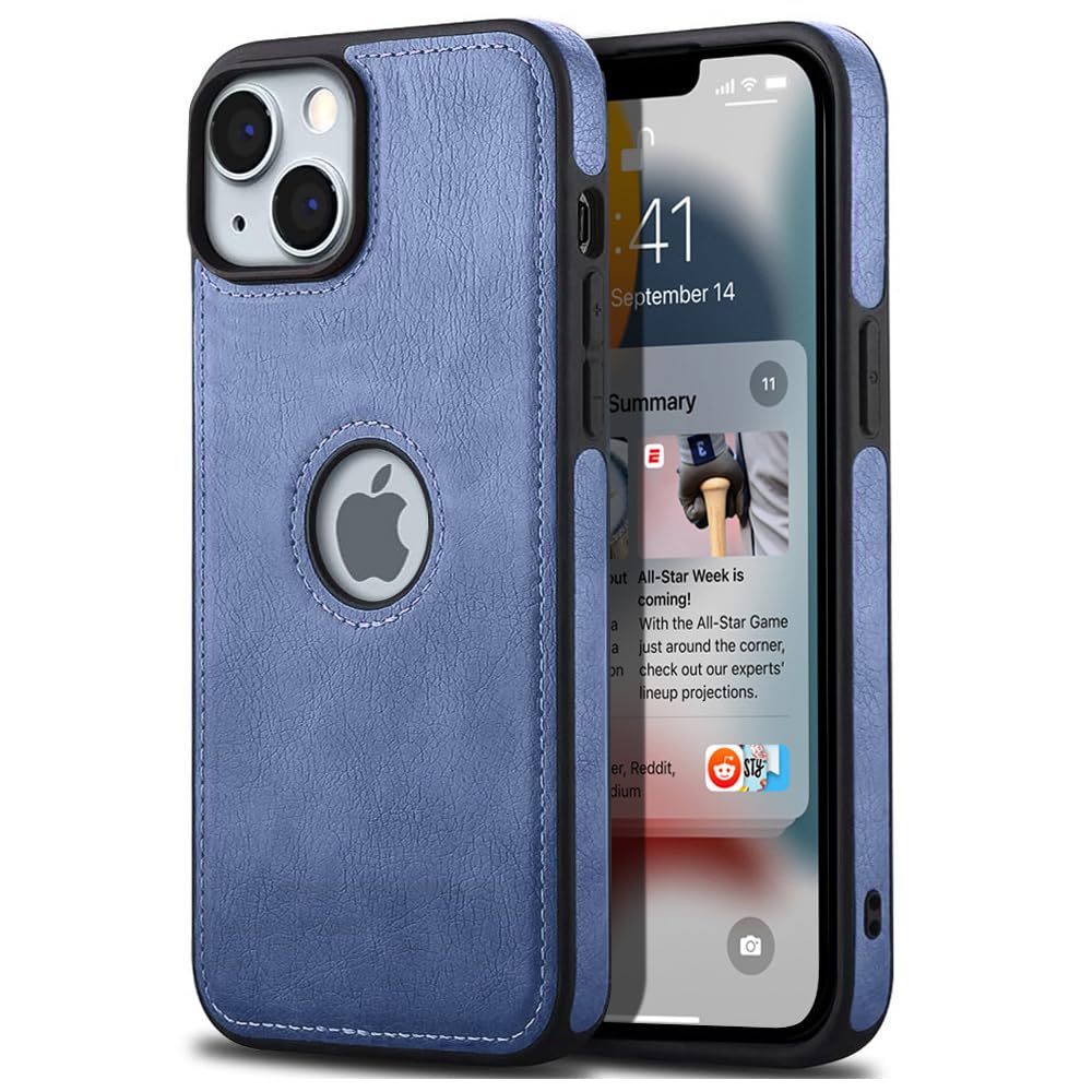 KARWAN®️ Genuine Leather Finish iPhone 14 Back Cover Case |Shockproof Design |Raised Edges for Camera & Screen Protection |Super Soft - Touch |Leather Case for iPhone 14(Blue) (B0CTK5S4DH) Amazon Price History, Amazon Price Tracker