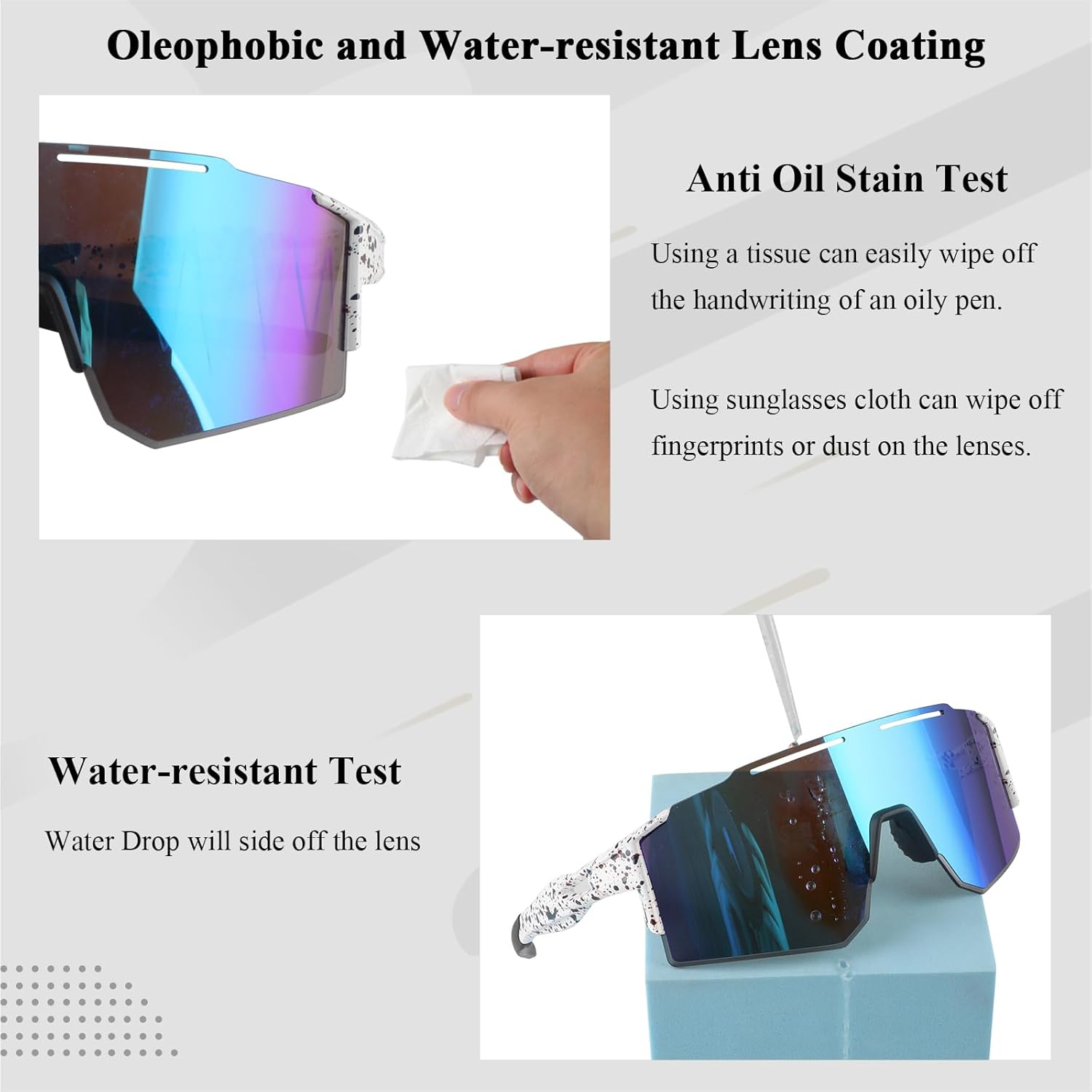Ukoly Cycling Sunglasses for Men Women with 3 Interchangeable Lenses, Polarized Sports Sunglasses, Baseball Sunglasses