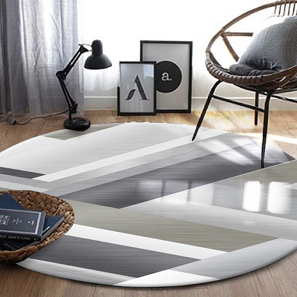 Tapis rond antidérapant moderne et lavable pour sol de chambre