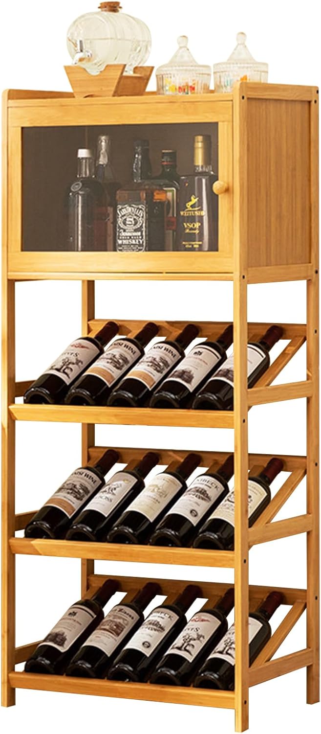Amazon.com: ZHUMUJIAJU Wine Rack Freestanding Floor, Wine Racks Storage ...