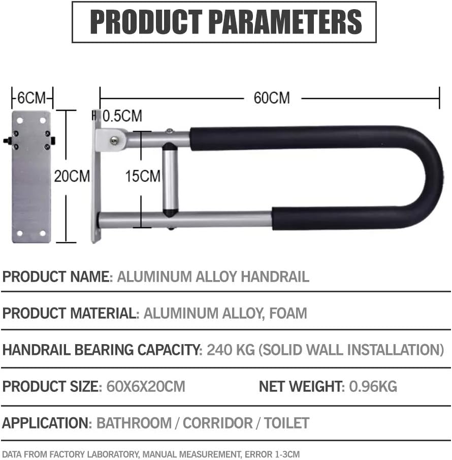 🛒 Crazy Deals 23.6 Inch Handicap Grab Bars Rails Toilet Handrails Bathroom Safety Bar Hand Support Rail Handicapped Handrail Accessories for Seniors Elderly Disabled Mounted Bath