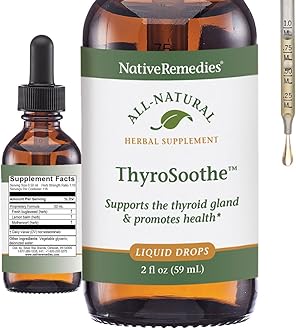 Native Remedies ThyroSoothe - All Natural Herbal Supplement Soothes The Thyroid Gland - Supports Systemic Balance in The Endocrine System and Thyroid Gland - 59 mL