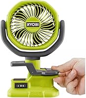 Vista 6 de Birsppy RYOBI 18V ONE+ - Ventilador inalámbrico de 4 pulgadas (solo herramienta)
