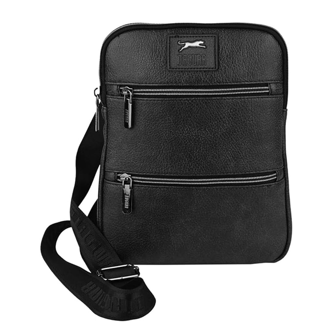 JAGUAR Borsa Tracolla Uomo Firmata in Ecopelle e Colori Eleganti, Borsa a Tracolla Regolabile Borsello Uomo per un Look Casual e Raffinato, Leggera (soli 280gr) e Sicura con 4 Scomparti con Cerniera