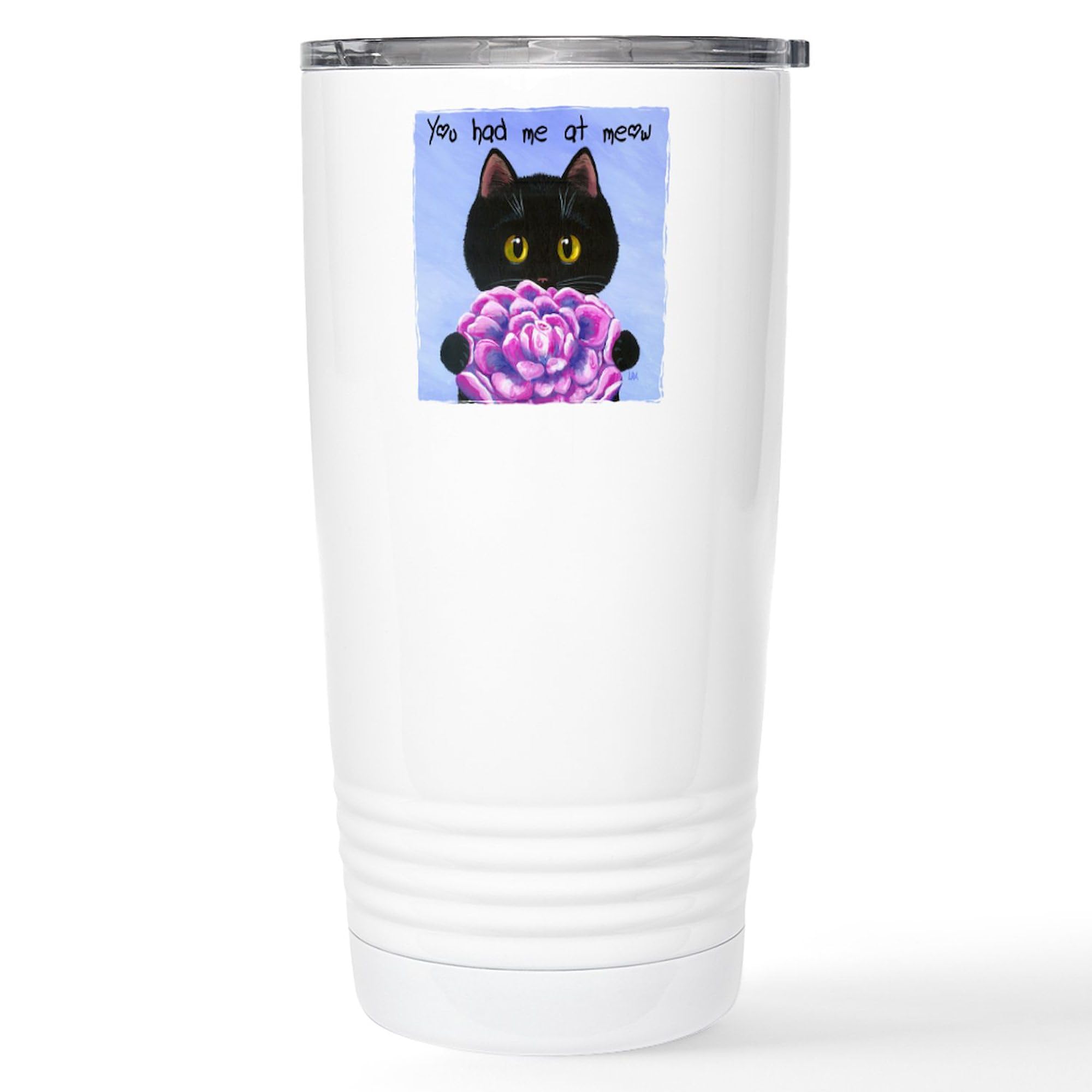 CafePress You Had Me At Meow Stainless Steel Travel Mug 20 oz. Insulated Stainless Steel Coffee Tumbler