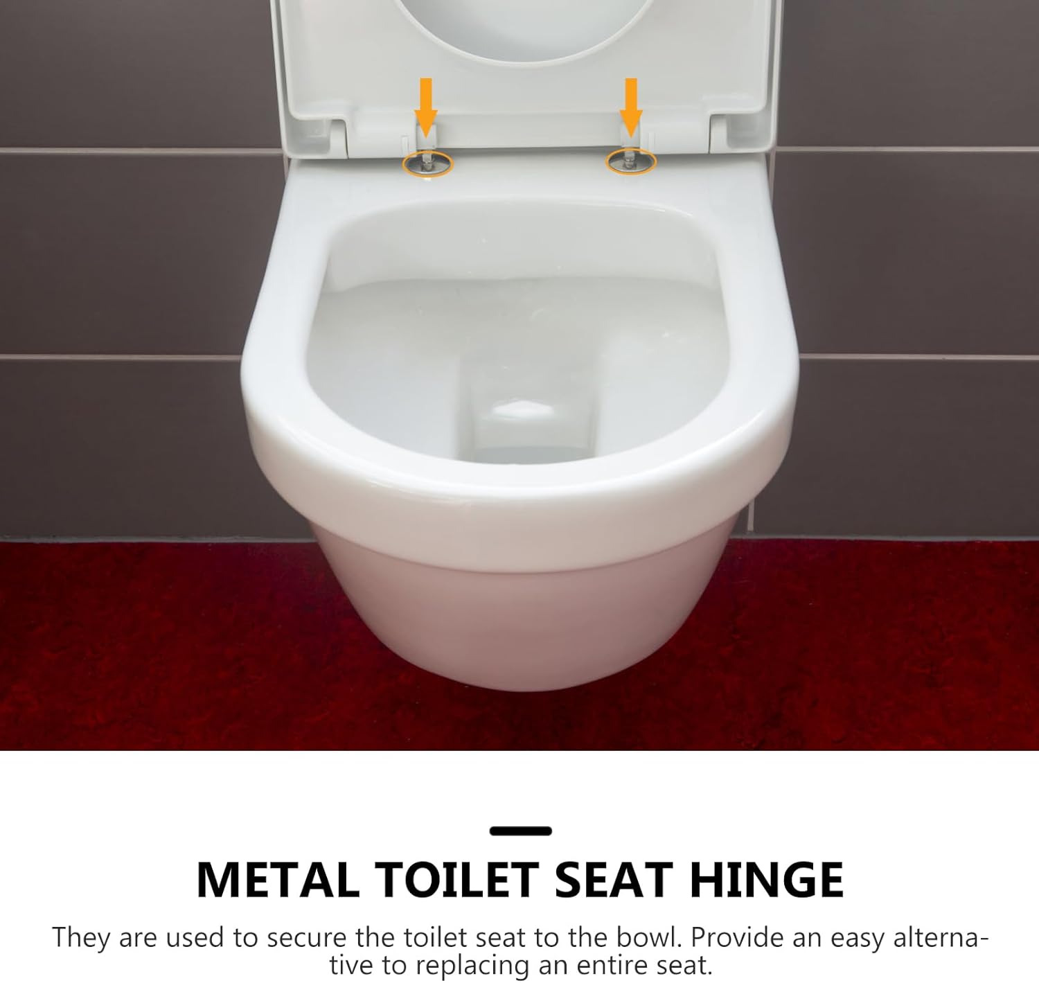 Angoily Toilet Seat Hinges Replacement Kit with Screws Quick Release Toilet Lid Hinge Fixings for Standard Seats Durable & Easy Install Bathroom Hardware