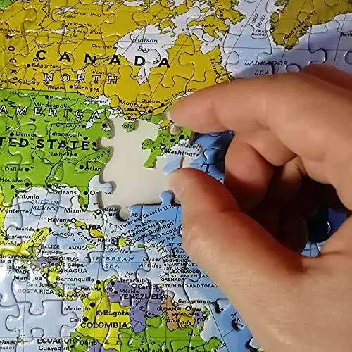 Rompecabezas de Mapa Mundial Político de 1000 Piezas para Adultos o Adolescentes con 197 Países y Banderas Internacionales, Juguete Educativo miniatura 3