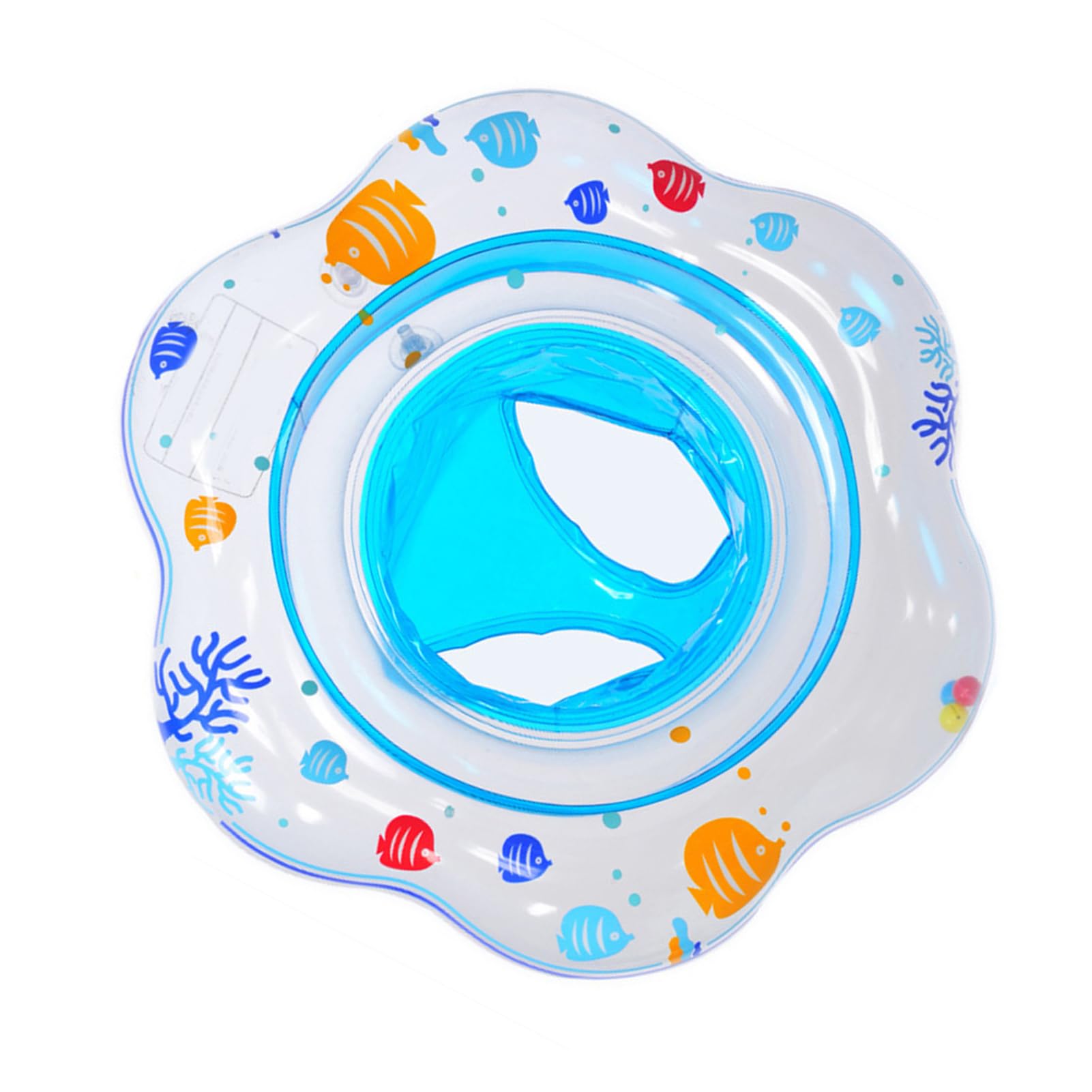Syrisora Baby Swim Float Baby Swimming Ring Pool Float with Double Gasbag Safety Seat for Infants Toddlers Water Play Learning Development (Blue)