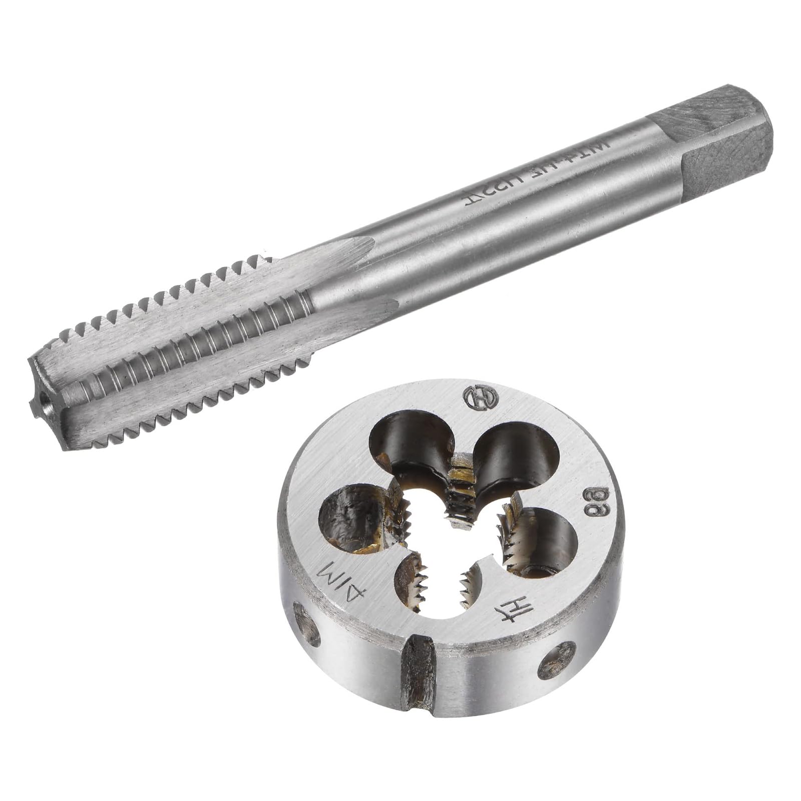 MACHSWON Tap and Die Sets,M14x2mm Metric Left Hand Screw Thread Straight Flute Tap with Round Threading Die,Tap & Die Kit for Nut Screw Bolt Thread Repair