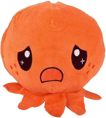 Miniatura 3 de Forest & Twelfth Reverse-EEZ Pulpo de peluche, 2 en 1, reversible, vida marina, 8 pulgadas, juguetes de peluche con caras expresivas, feliz y