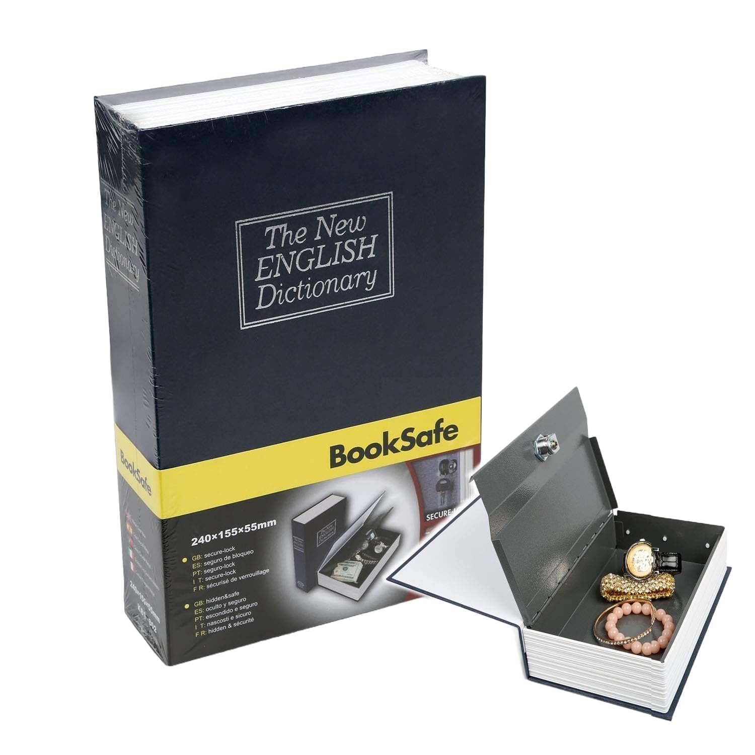 VishAl smart MAllMetal Book Safe Locker for Hiding Cash, Jewellery, Passport and other Valuables | Portable Hidden Dictionary Secret Book Safe with 2 Keys for Office & Home