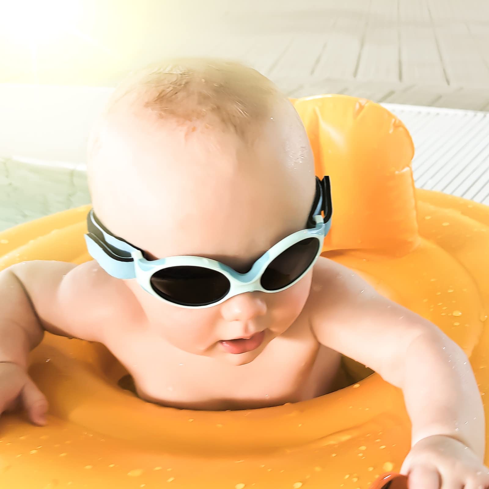 ActiveSol Baby Lunettes de soleil Explorer | Garçons et filles | avec bandeau extra-souple | Polarisées, protection UV400, catégorie de filtre 3 | Onesize 0-2 ans | extra légères