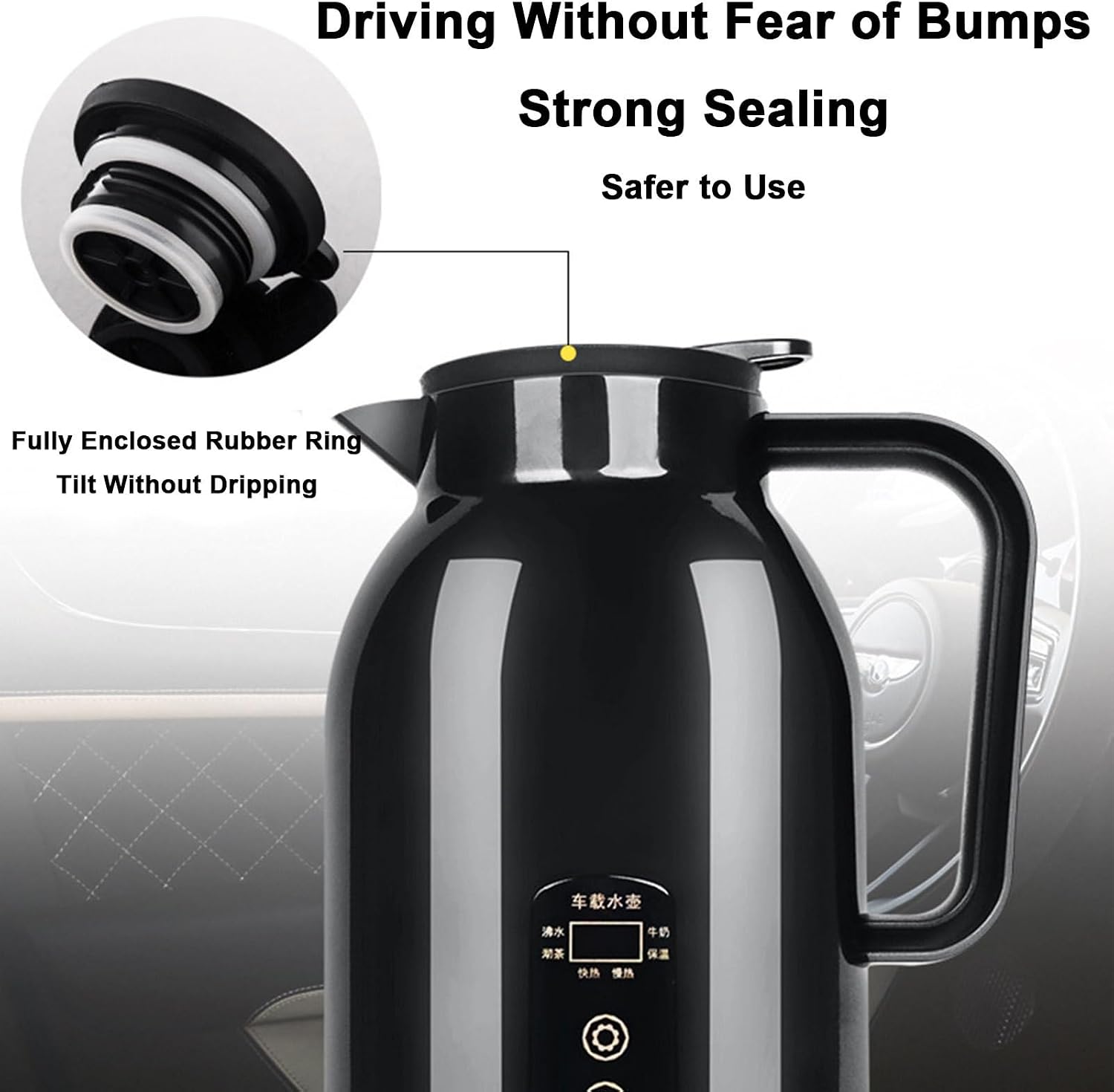 Electric Kettle for Car - LED Display 1150ml,Electric Kettle Car Water Boiler | for Travel Commuting Family Outing Tea Coffee Milk Instant Noodles