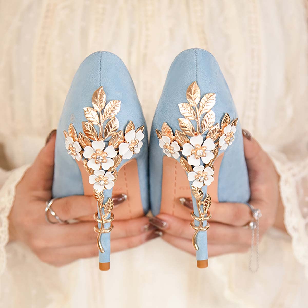 JOEupin Zapatos de tacón alto para mujer, zapatos de tacón alto, puntiagudos, con punta cerrada, zapatos de vestir clásicos