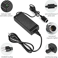 Vista 2 de JRing Convertidor de CA a CC 10 A 110-220 V a 12 V, adaptador de corriente de menos de 120 W para encendedor de cigarrillos de coche para aspiradora