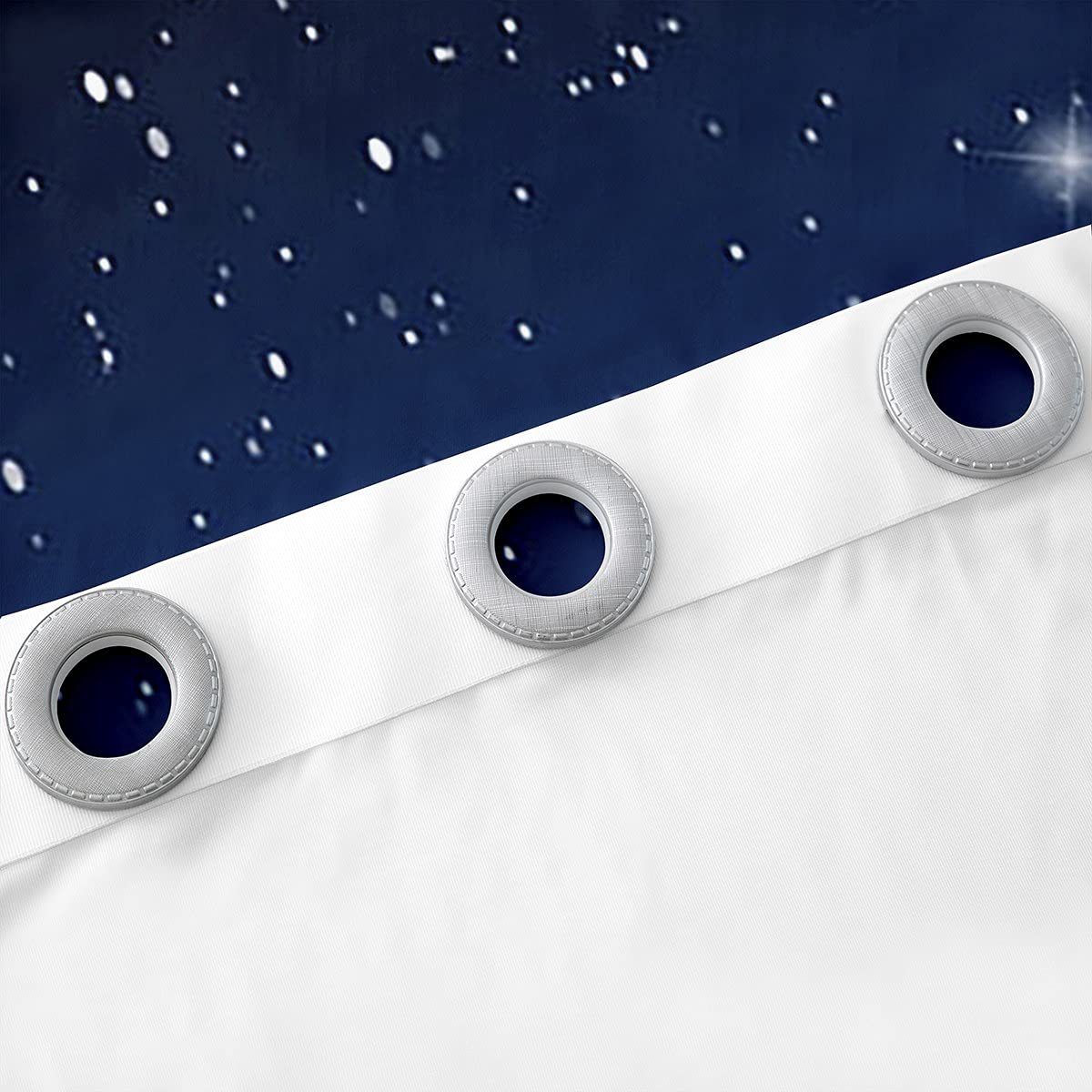 Loussiesd Blaue Galaxie Fenstervorhang 245x140cm Stern Mond Bedrucktes Vorhänge Teenager Kinder Mädchen Jungen Blickdichte Vorhänge Mikrofaser Galaxis Weltraum Thema