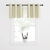 Vista 143 de NICETOWN - Cortinas opacas graduadas para ventanas pequeñas del baño, cortinas de privacidad de 30 pulgadas de largo para mini lavandería y cocina