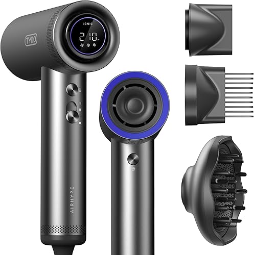 Miniatura 9 de TYMO Secador de pelo con difusor para mujer – Secador profesional de alta velocidad de 1500 W con peine, secado rápido de 110,000 rpm, secador de