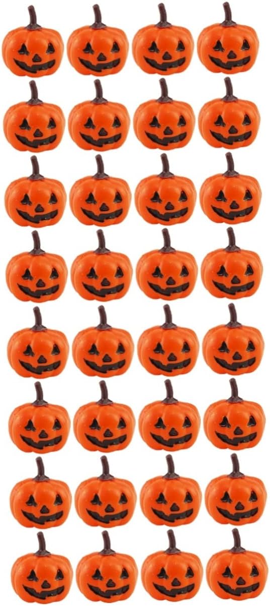 32Pcs Artificial Plastic Pumpkins Lifelike Small Pumpkins for Halloween Thanksgiving Day and Fall Decorations Fake Pumpkins for Home Kitchen and Outdoor Decor