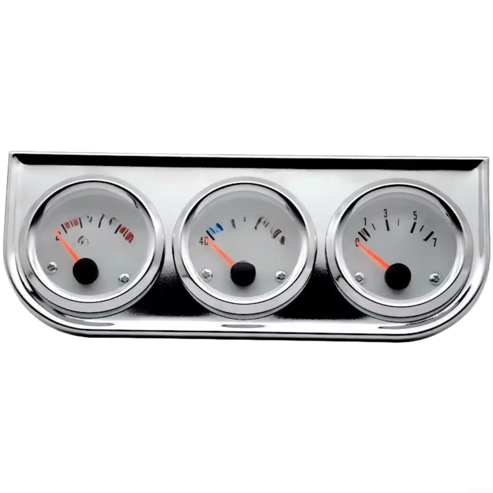 Juego de calibre 3 en 1 para coche, 52 mm, voltaje de aceite, temperatura del agua, voltímetro, instrumento combinado para coches, camiones, 12 V, carcasa de ABS, color blanco y negro, montaje (B)