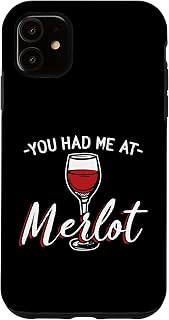 iPhone 11 You had me at merlot wine love retro graphic design Case