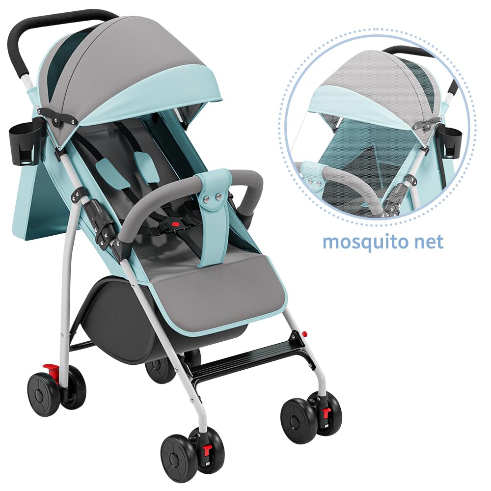 Poussette canne compacte Ingenious position allongée de la naissance à 4 ans bleu