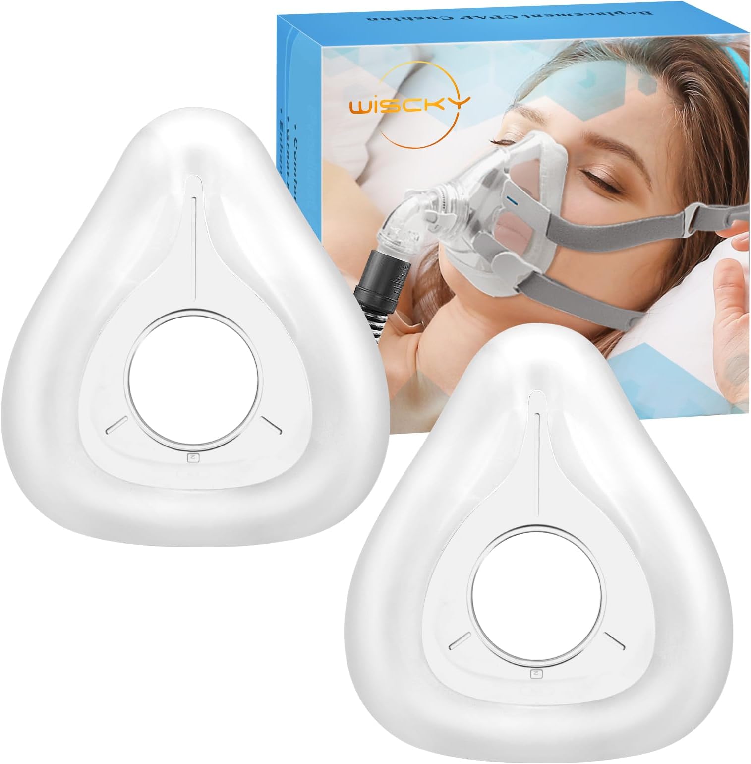 Wiscky Replacement Mask Cushion for AirFit F20, 2 Packs Reliable Seal & Perfect Fit for Full Face Mask - Accessories Replacement Supplies(Medium)