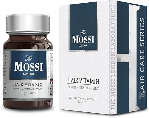 The Mossi London Vitamina capilar (biotina - Gensing - Zinc) 120 tabletas de disolución bucal para tratamiento de pérdida de cabello - espesa el