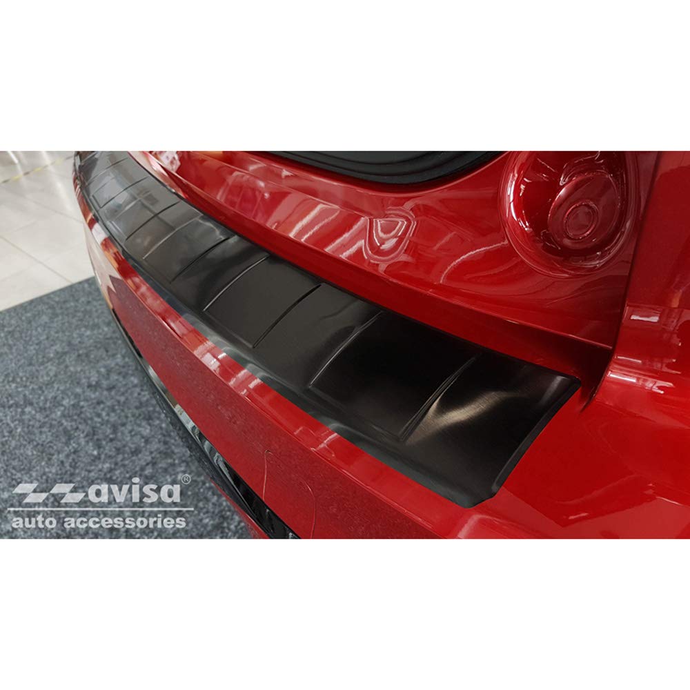 Zwart-Chroom RVS Achterbumperprotector compatibel met Ford Kuga III ST-Line/ Hybrid/Vignale 2019- 'Ribs