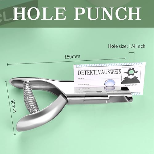 Miniatura 2 de Newisdomake Perforadora de agujero resistente de 18 pulgadas, perforadora de un solo agujero resistente de 2 pulgadas de alcance de garganta