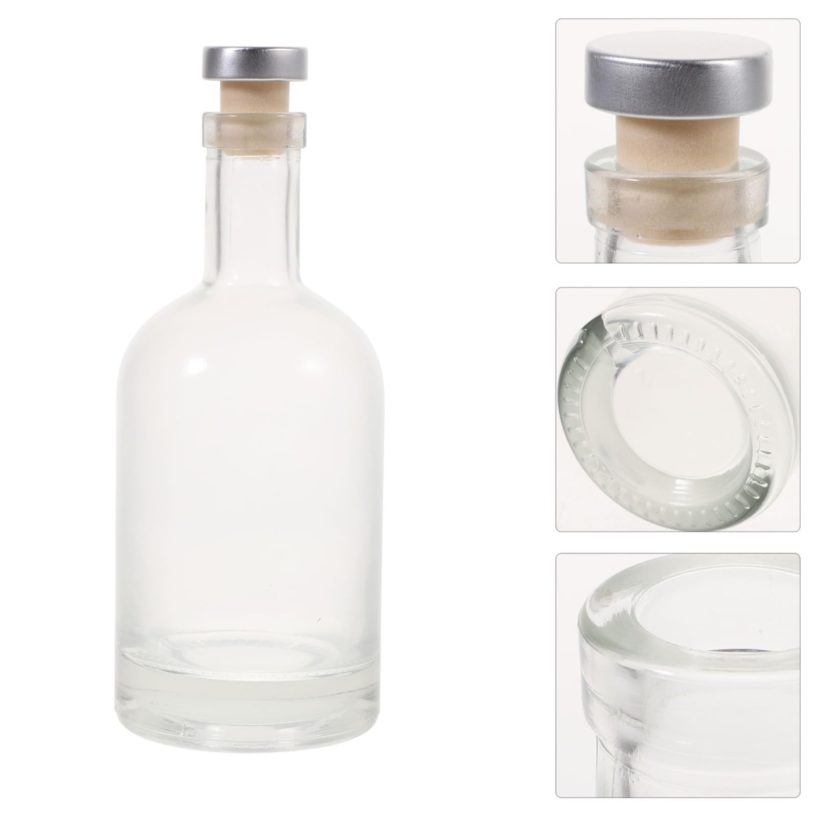 2 Stück-pack Dickbodige Wodkaflaschen aus Glas, 375ml | Breite Öffnung, Transparenter Look, Geriffelter Boden, Leichtes Ausgießen Zufällige Farbe