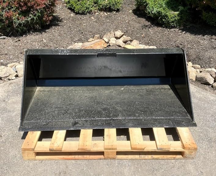 Skid Steer/Tractor Bckt, 60-inch 5ft Smooth Low Profile Bckt for Tractors and Skid Steer Loaders, SSQA Mount -Material Handling Attachment