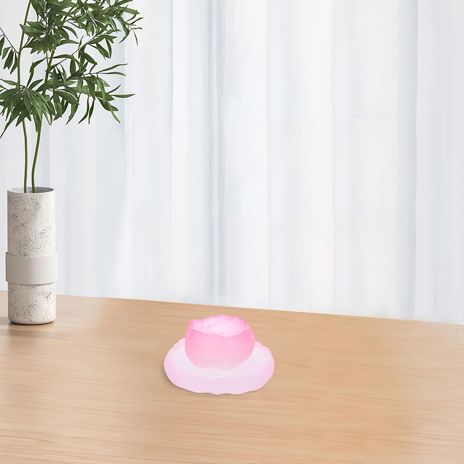 LABRIMP 2 Juegos Taza de Té de Vidrio Resistente al Calor con Platillo Juego de Japonés Rosa y Copa Artesanal para Infusiones Kung Fu para Café y Té Diario