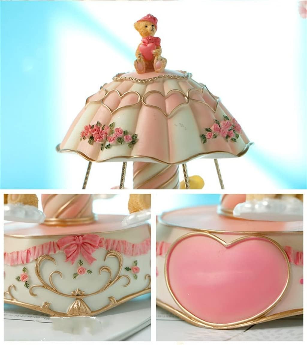 Carousel Music Box Colorful Lights Musical Gift Resinbedroom Home Decoration