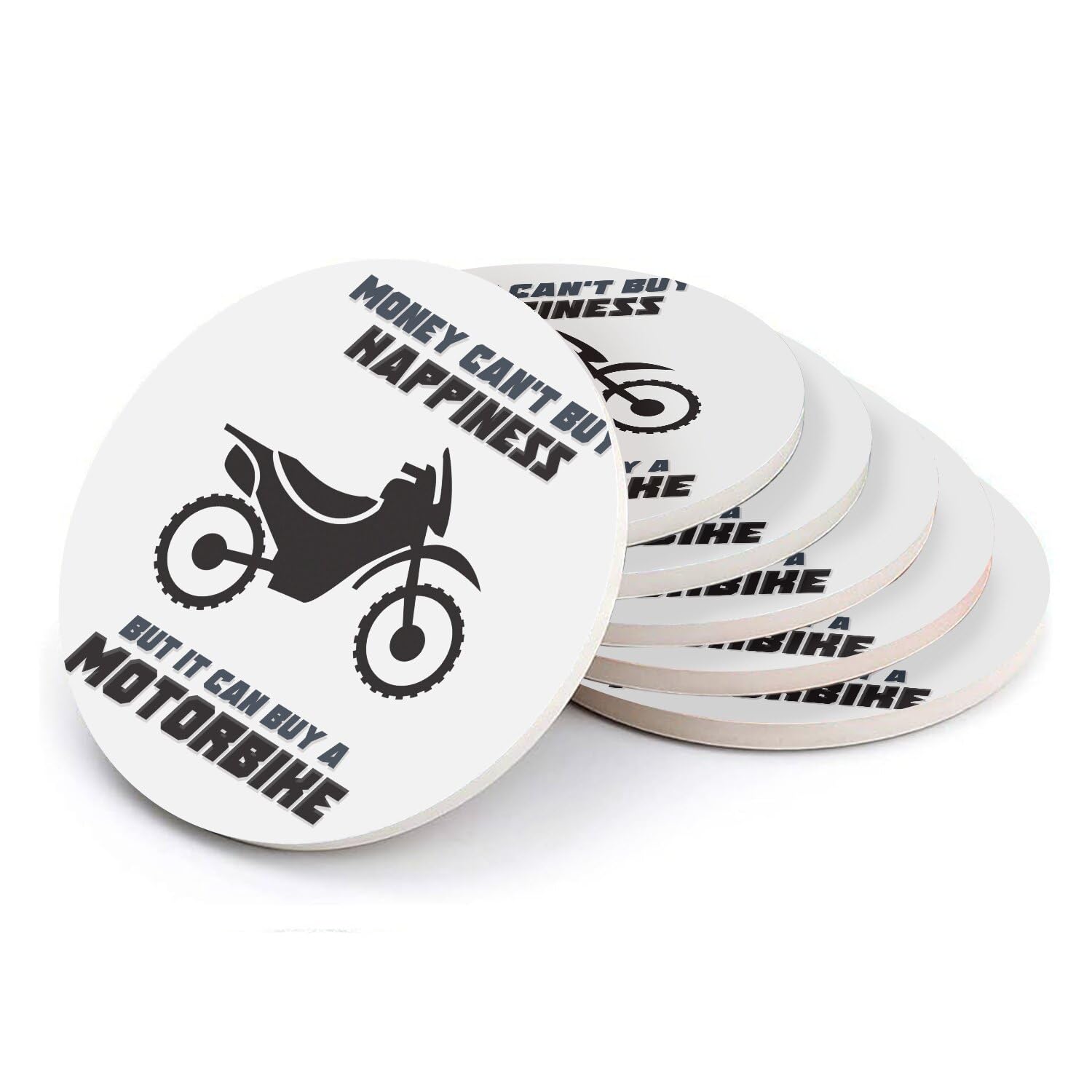 Sous-verre céramique de qualité supérieure - Dessous de verre ronds Motocross 108 mm