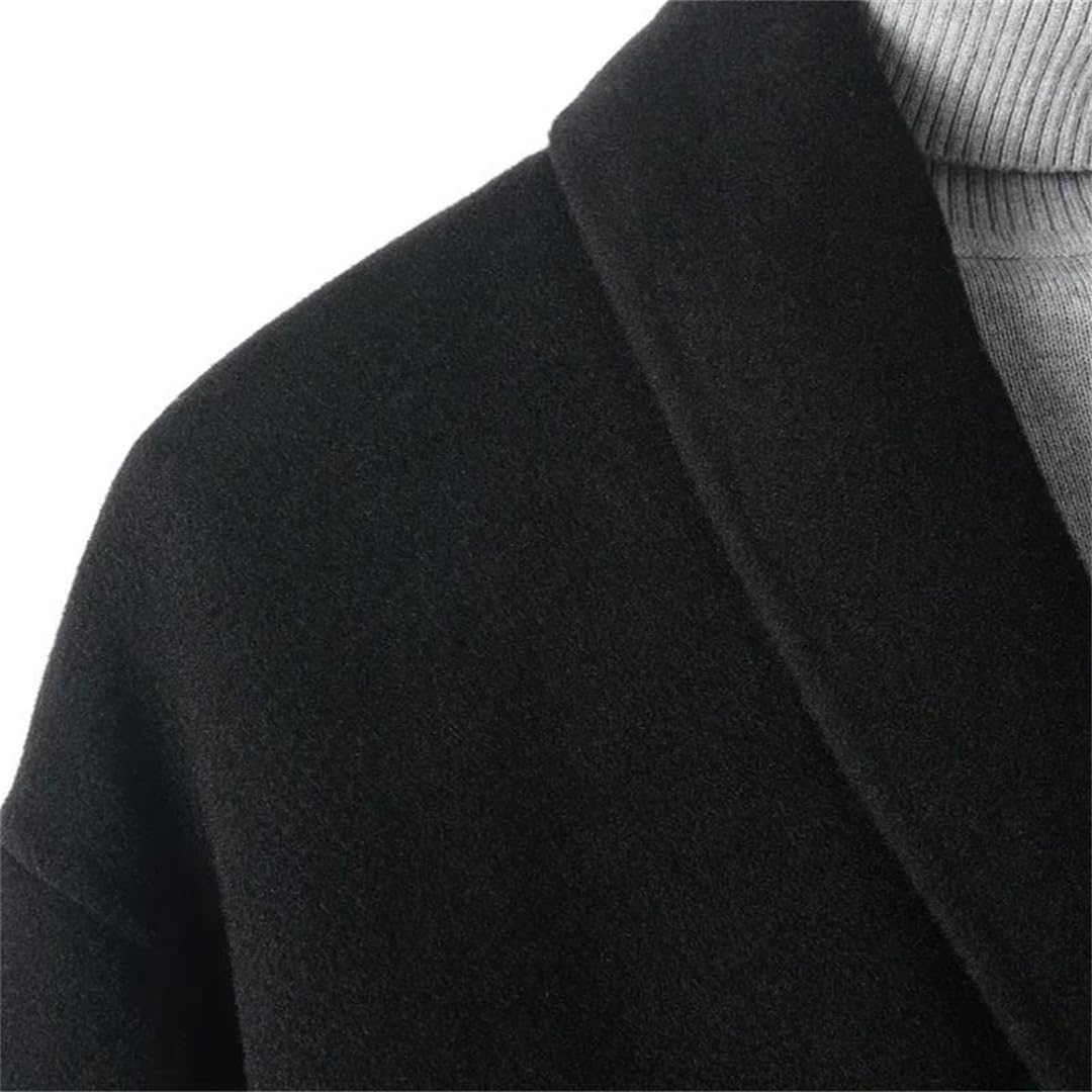 Men Double-Sided Wool Coat Long Business Casual Coats Double-Breasted Wool Jacket