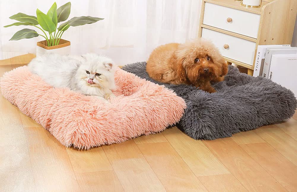 Yuly Coussin Anti Stress pour Chien, Panier XL 109x72cm, Lit Moelleux Rond Apaisant, Puppy Love Canapé pour Animaux, Lavable