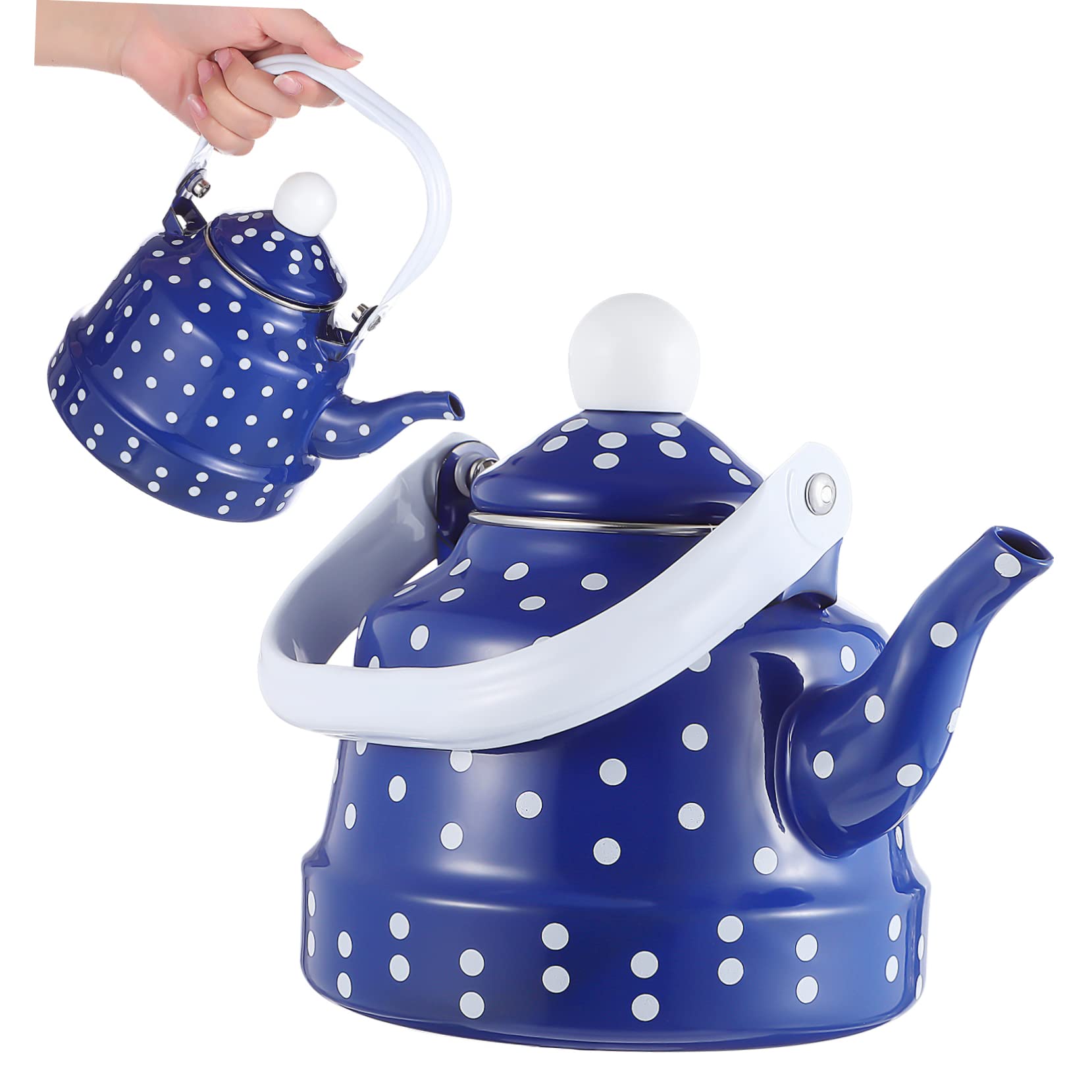 Exquimeuble Ancient Bell Pot Enamel On Steel Whistling Teakettle