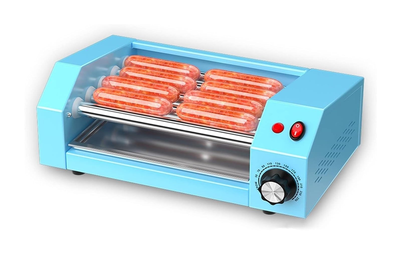 Máquina de rodillos de Hot Dog de mostrador, cocina de parrilla de salchiccon 5 rodillos antiadher, Control de temperatura de 0-250, salchicasasar Hot Dog más caliente eléctrico 5 olla de parrilla de