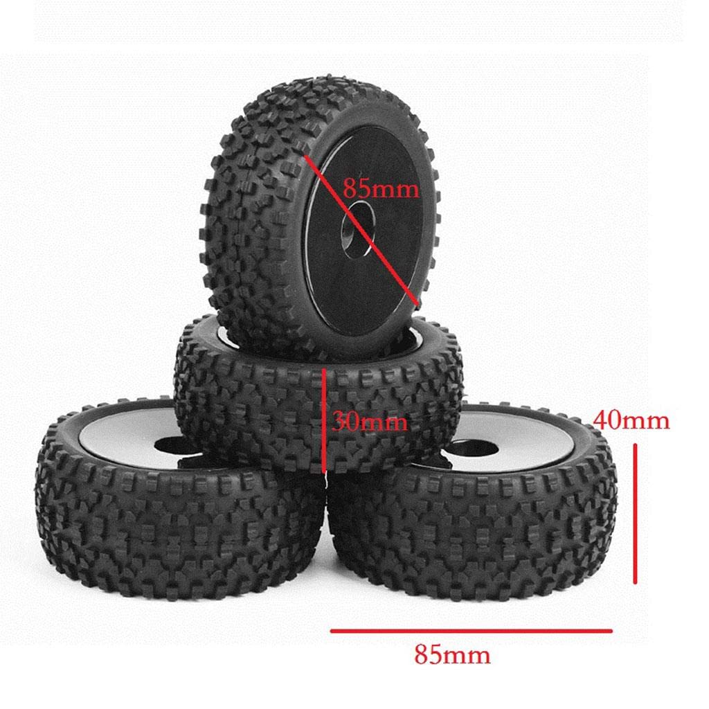 Harilla Neumáticos Traseros Mejorados para :10. Pieza de Vehículo de de Modificada. de 12 Mm. 4 Neumáticos para Coches RC, Negro